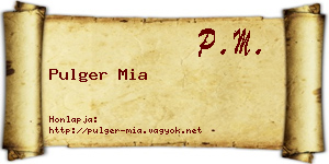 Pulger Mia névjegykártya